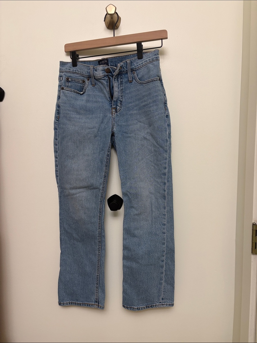 J Crew Mid Rise Light Wash Flare Crop 26 Jean